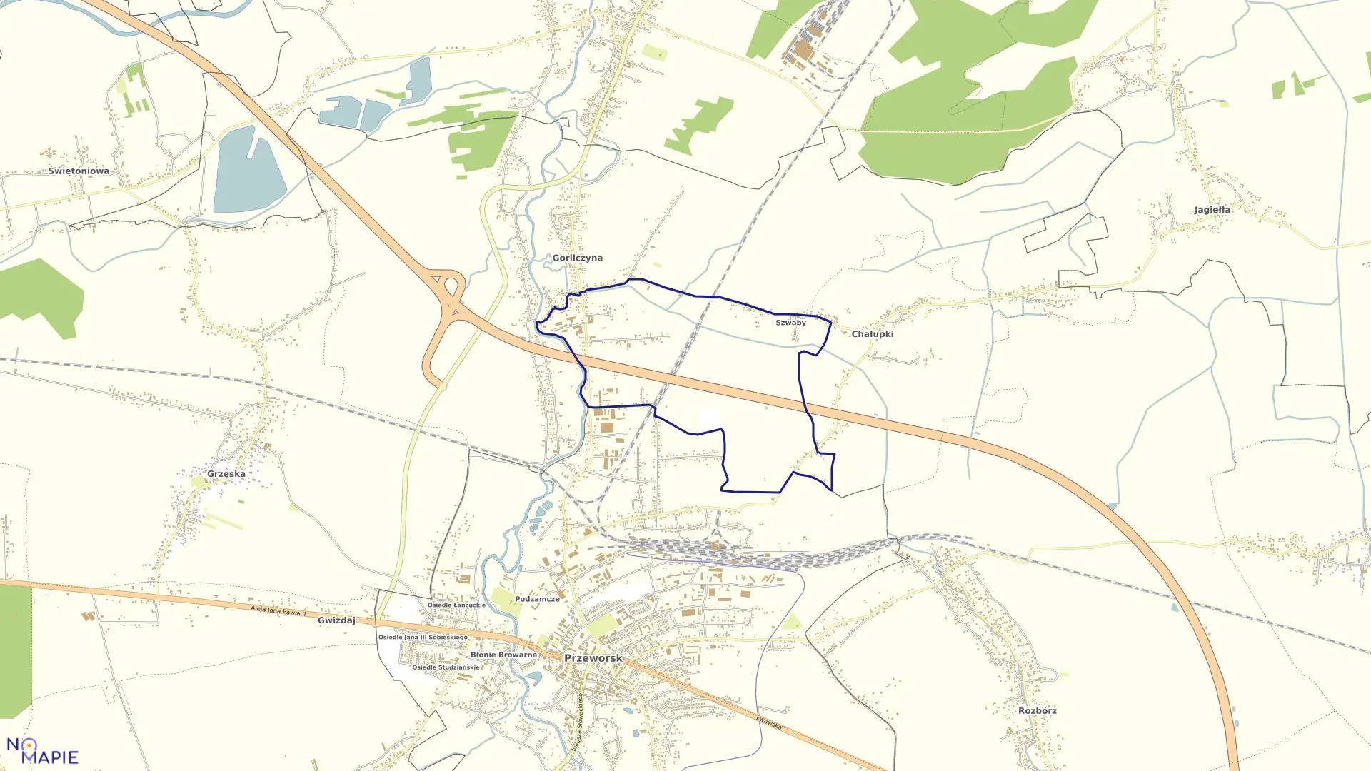 Mapa obrębu Obręb Nr 2 w mieście Przeworsk
