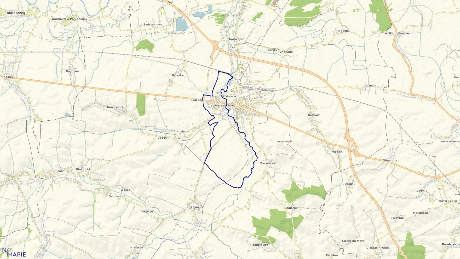Mapa obrębu Obręb Nr 4 w mieście Przeworsk
